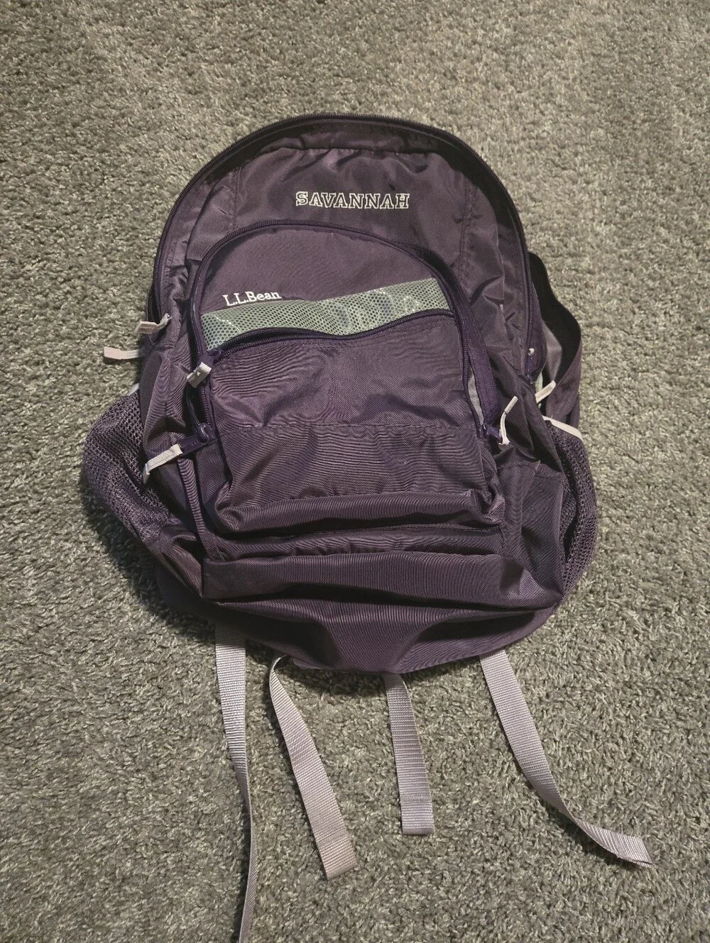 L.L. Bean Purple Backpack with Light Gray Accents